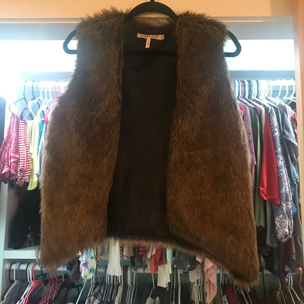 Brown fur vest